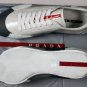 PRADA SPORT SHOES $575 WHITE LOGO EMBOSSED CAMO WRAPPED SOLE TRAINERS 9 42e NEW