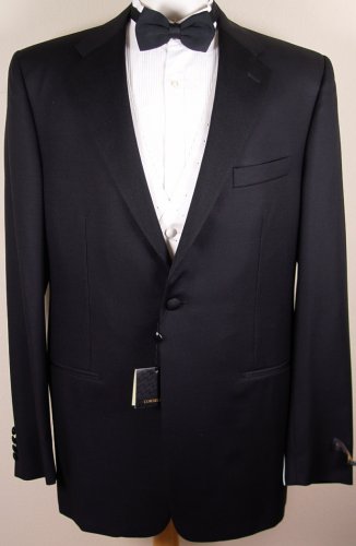 CORNELIANI SUIT $1895 BLACK 1-BTN SUPER 110's WOOL TUXEDO 44XL 54e NEW