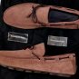 ZEGNA SHOES $545 CLAY SUEDE LEATHER LOGO ROPE TIED VAMP DRIVER 8.5EEE 41.5e NEW