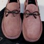 ZEGNA SHOES $545 CLAY SUEDE LEATHER LOGO ROPE TIED VAMP DRIVER 8.5EEE 41.5e NEW