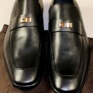 GUCCI SHOES $595 BLACK CALFSKIN LOGO ORNAMENTED VAMP LOAFERS 11.5 44.5 NEW