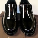 GUCCI SHOES $645 BLACK PATENT SIDE NOTCH GORED VENICE FORMAL LOAFER 8 41e NEW