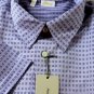 BRIONI POLO $395 SILVER/PURPLE 3-BTN MERCERIZED COTTON POLO GOLF SHIRT M 50e NEW