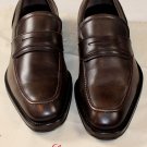 SALVATORE FERRAGAMO SHOES $755 DK BROWN CALF ATENE PENNY LOAFER 8.5EE 41.5e NEW