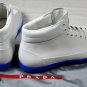 PRADA SPORT SHOES $610 WHITE/BLUE NEON WRAP SOLE HIGH TOP TRAINER 11 44 NEW