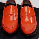 DSQUARED2 SHOES $650 RED PATENT LOGO ORNAMENT HANDMADE PENNY LOAFER 9 42 NEW