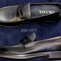 PRADA SHOES $890 BLACK/GRAY 2-TONE SAFFIANO LEATHER PENNY LOAFER 8.5 41.5 NEW