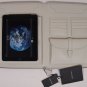 GIORGIO ARMANI TABLET CASE $1080 IVORY LOGO iPAD LEATHER PORTFOLIO SAFE CASE NEW