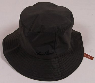 LORO PIANA HAT $325 DARK OLIVE GREEN LOGO FEDORA BUCKET FISHING HAT MED NEW