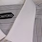 TOM FORD SHIRT $695 GRAY/WHITE STRIPED FRENCH CUFF OXFORD SHIRT 17/35 43 NEW