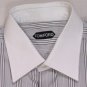 TOM FORD SHIRT $695 GRAY/WHITE STRIPED FRENCH CUFF OXFORD SHIRT 17/35 43 NEW