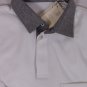 BRUNELLO CUCINELLI POLO $595 WHITE/GRAY 100%COTTON 4-BTN RUGBY/POLO L 52e NEW