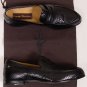 CESARE PACIOTTI SHOES $745 BLACK GLAZED LIZARD SKIN LOGO PENNY LOAFERS 7 40e NEW