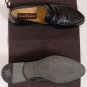 CESARE PACIOTTI SHOES $745 BLACK GLAZED LIZARD SKIN LOGO PENNY LOAFERS 7 40e NEW