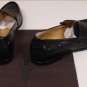 CESARE PACIOTTI SHOES $745 BLACK GLAZED LIZARD SKIN LOGO PENNY LOAFERS 7 40e NEW