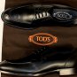 TOD'S SHOES $645 BLACK SPLIT TOE TONAL STITCH LACE UP DERBYS 10 43e NEW