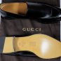 GUCCI SHOES $645 BLACK LOGO EMBOSSED TONAL STITCH LOAFERS 13.5 46.5e NEW