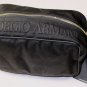 GIORGIO ARMANI BAG $495 BLACK LEATHER/NYLON LOGO DOP KIT XL SHAVE TRAVEL BAG NEW
