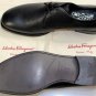 SALVATORE FERRAGAMO SHOES $695 BLACK GRAINED CALFSKIN STEFANO DERBY 9.5 42.5 NEW