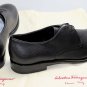 SALVATORE FERRAGAMO SHOES $695 BLACK GRAINED CALFSKIN STEFANO DERBY 9.5 42.5 NEW