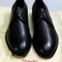 SALVATORE FERRAGAMO SHOES $695 BLACK GRAINED CALFSKIN STEFANO DERBY 9.5 42.5 NEW