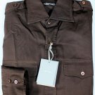 TOM FORD SHIRT $595 DARK BROWN MULTI-POCKET DOWNTOWN SAFARI SHIRT 16/34 41 NEW