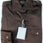 TOM FORD SHIRT $595 DARK BROWN MULTI-POCKET DOWNTOWN SAFARI SHIRT 16/34 41 NEW