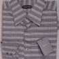 TOM FORD SHIRT $595 BLACK/WHITE CROSS STRIPE OXFORD DRESS SHIRT 17.5/35 44 NEW