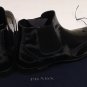 PRADA SHOES $795 BLACK CALFSKIN LOGO ORNAMENTED WING-TIP ANKLE BOOT 11 44 NEW