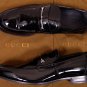 GUCCI SHOES $690 BLACK LOGO LINK ORNAMENT VAMP PATENT LOAFER 11.5 44.5e NEW