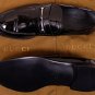 GUCCI SHOES $690 BLACK LOGO LINK ORNAMENT VAMP PATENT LOAFER 11.5 44.5e NEW