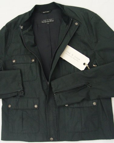 RAG & BONE JACKET $645 BLACK 4-PKT 100%COTTON HANDMADE FIELD JACKET 42R 52e NEW