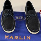 TOD'S SHOES $585 NAVY MARLIN HYANNISPORT TIED VAMP LOGO BOAT SHOE 7 40  NEW