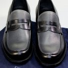 PRADA SHOES $890 BLACK/GRAY 2-TONE SAFFIANO LEATHER PENNY LOAFER 11.5 44.5 NEW