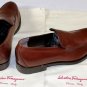 SALVATORE FERRAGAMO SHOES $650 DARK BROWN LOGO EMBOSSED LOAFER 8.5E 41.5 NEW