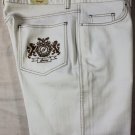 BRIONI JEANS $695 WHITE WASH LOGO EMBROIDER CONTRAST FITLEG DENIM 40/36 56e NEW