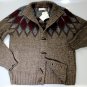 BRUNELLO CUCINELLI SWEATER BROWN 100%CASHMERE FAIRISLE TOGGLE CARDIGAN XL 54 NEW