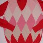 BALLANTYNE SWEATER $1295 PINK ARGYLE 100%CASHMERE HANDKNIT V-NECK MED 50e NEW
