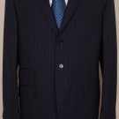 ETRO SUIT $2195 NAVY PINSTRIPE 3-BTN 100% SIGNATURE ACCENTED SUIT 44R 54e NEW