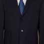 ETRO SUIT $2195 NAVY PINSTRIPE 3-BTN 100% SIGNATURE ACCENTED SUIT 44R 54e NEW