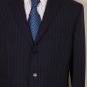 ETRO SUIT $2195 NAVY PINSTRIPE 3-BTN 100% SIGNATURE ACCENTED SUIT 44R 54e NEW