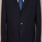 ETRO SUIT $2195 NAVY PINSTRIPE 3-BTN 100% SIGNATURE ACCENTED SUIT 44R 54e NEW