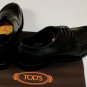 TOD'S SHOES $645 BLACK SPLIT TOE TONAL STITCH LACE UP DERBYS 11 44e NEW