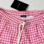 KITON SWIMSUIT $425 PINK/WHITE GINGHAM CHECK LOGO BEACHWEAR TRUNK MED 50e NEW