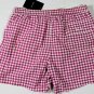 KITON SWIMSUIT $425 MAGENTA/WHITE GINGHAM CHECK LOGO BEACHWEAR TRUNKS XL 54e NEW