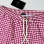 KITON SWIMSUIT $425 MAGENTA/WHITE GINGHAM CHECK LOGO BEACHWEAR TRUNKS XL 54e NEW