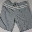 BRUNELLO CUCINELLI SWIMSUIT $695 GRAY STRIPED LOGO BOARD SHORTS TRUNKS L 52e NEW