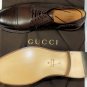 GUCCI SHOES $745 DARK BROWN TOE ORNAMENTED CAPTOE GLAMOUR DERBY 9 42e NEW
