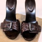 BOTTEGA VENETA SHOES $740 BROWN INTRECCIATO WOVEN BUCKLED VAMP SANDAL 6 36 NEW
