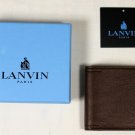 LANVIN WALLET $395 BROWN GRAINED LEATHER LOGO EMBOSSED SARTORIAL WALLET NEW